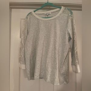 NWT Rose + Olive long sleeve top with lace.  Size XL